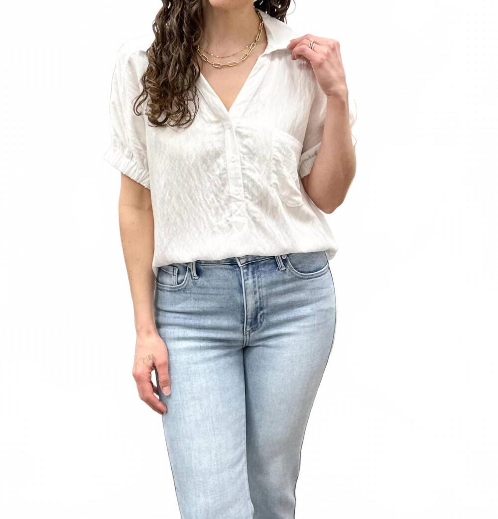 NEW STACCATO willow button up top in white